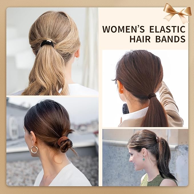 10 Pcs Hair Tie, Ties for Thick Hair, Elastic Bracelet Hair Ties with Strong Hold, Classic Thick Braided Hair Tie Bracelets for Women, Soft Hair Ties for Ponytail (Multicolor)