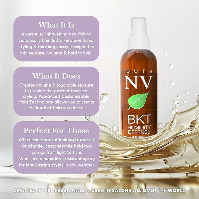 Humidity Defense Custom Hold Hairspray Resists Humidity & Repels Moisture, Keratin, Collagen & Argan Oil Infused To Repair, Restore & Strengthen 8.5 Oz.