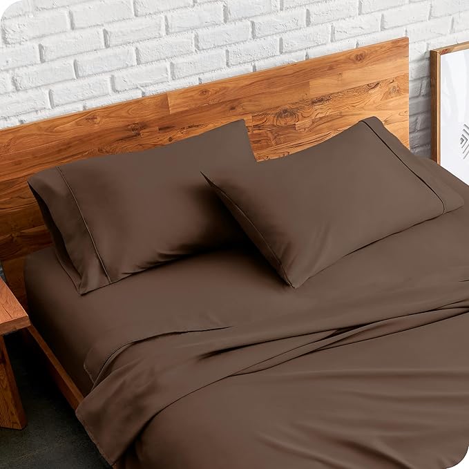 Bare Home Microfiber Pillow Cases - King Size Set of 2 - Cooling Pillowcases - Double Brushed - Cocoa Pillowcases Two Pack - Easy Care (King Pillowcase Set of 2, Cocoa)