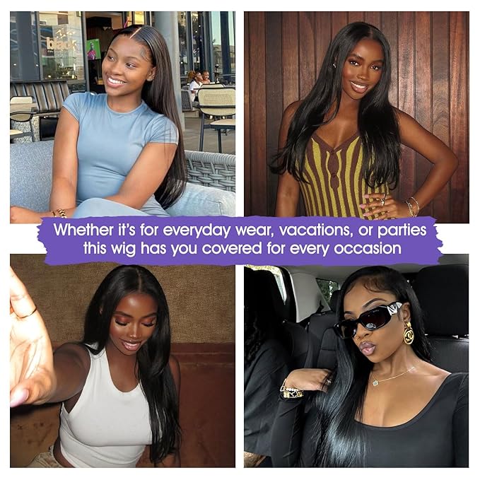 Lemoda Full 13x6 SKINLIKE Real HD Lace Frontal Wigs 15A 30Inch Brazilian Straight Virgin Human Hair Lace Frontal Wigs 200% Invisible 0.1mm Ultra-thin Frayed Ends Lace Front Wig Pre Plucked Tiny Knots