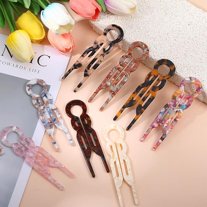 8 Pcs French Hair Pins for Women French Hair Clips Elegant Design Accessories Suitable for Christmas Valentines Wedding Birthday Thanksgiving Hairpin Gifts (Set A)
