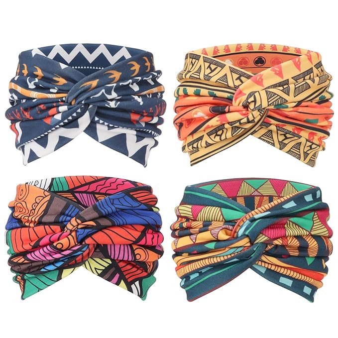 Extra Wide Headbands for Women Large Turban Headband Non Slip Boho Elastic Hairband Hair Twisted Knot Head Bands Accessories