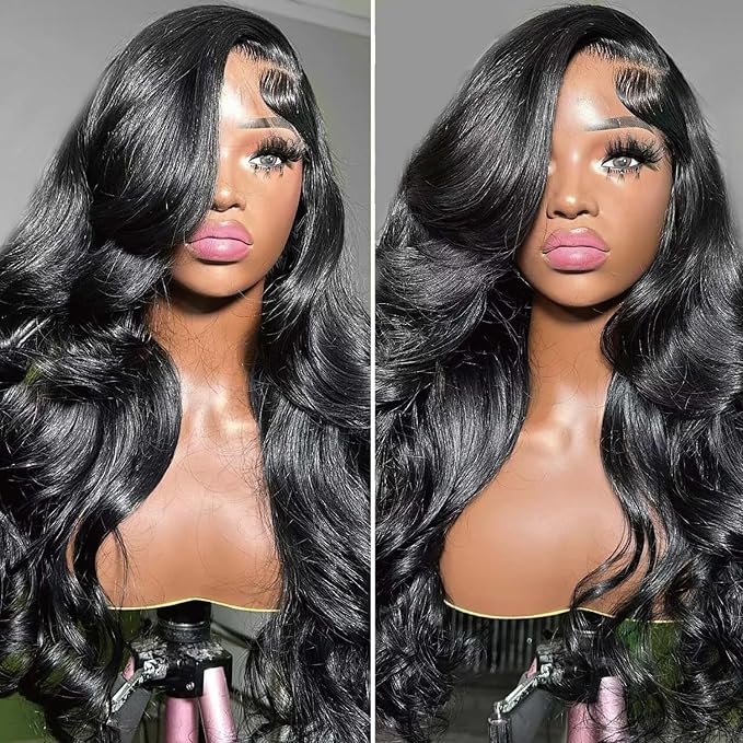 30 Inch 13x4 Lace Front Wigs Human Hair 180% Density Body Wave HD Lace Frontal Wigs Human Hair Pre Plucked Glueless Wigs for Women 100% Virgin Human Hair Natural Color