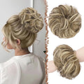 FESHFEN Messy Bun Hair Piece - Large Elastic Wavy Curly Hair Bun Scrunchies Ponytail Extensions Synthetic Chignon Hairpieces for Women, Brunette & Blonde 1.94oz