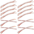 12 Pieces Rhinestone Bobby Pins Decorative Fancy Crystal Hair Clips Shiny Metal X Shaped Barrettes Bling Diamond Wedding Bridal Shower Hair Accessories for Women Ladies Girls (Rose Gold)