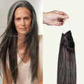 Luxy 100% Remy Human Hair – Halo Clip-In Hair Extensions –Natural Looking Volume & Length - One-Piece - Easy 5-Min Application 150 grams 12" Dark Gray Halo