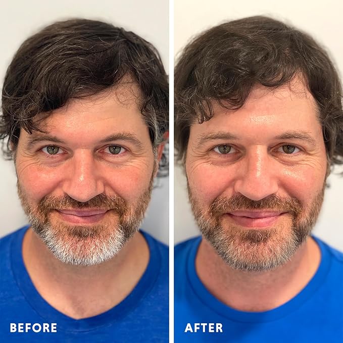 Hair & Beard Color for Blending Grays 2 pack - Dark Ash Blonde - Ammonia-Free Complete Men’s At-home Beard & Hair Dye Kit, Professional-grade Demi-Permanent Hair Color (7.1)