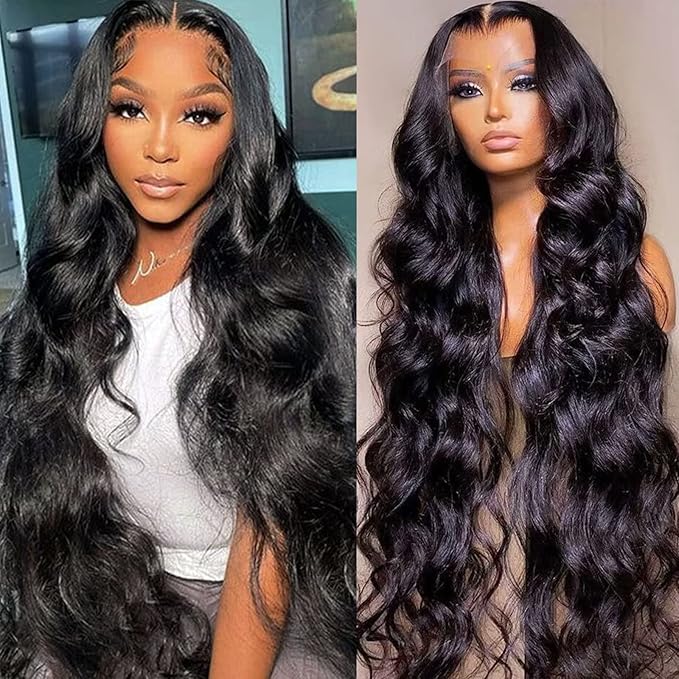 Lemoda 13x6 Full Lace Frontal Virgin Human Hair Wigs Body Wave 210% Density 15A 13x6 HD Transparent Lace Front Wigs 22inch Brazilian Body Wave Wigs