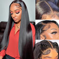 sdamey 360 Straight Lace Front Wigs Human Hair HD Transparant Full Lace Wigs For Women 200 Density Wigs Human Hair Pre Plucked With Baby Hair 12A Brazilian Virgin Hair Natural Color 26inch