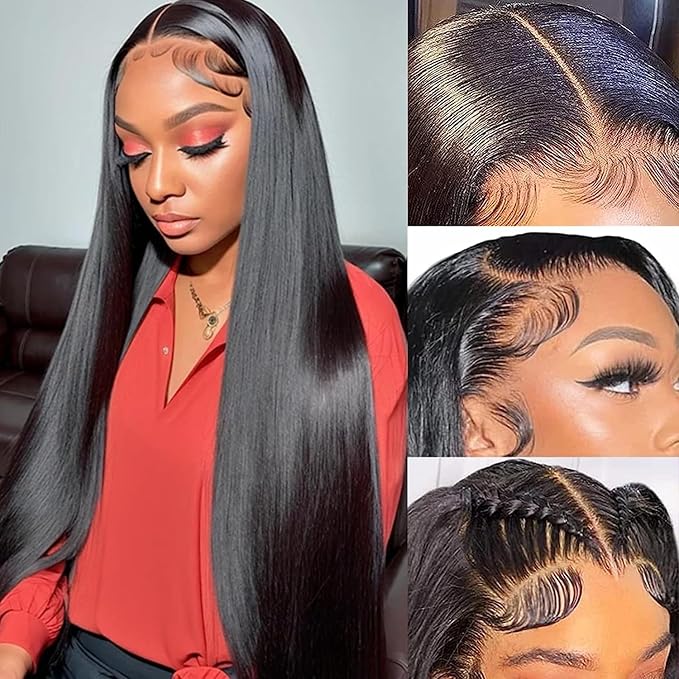 sdamey Straight 360 Lace Front Wigs Human Hair 360 Full Lace Frontal Wigs Human Hair Pre Plucked with Baby Hair Brazilian Virgin Hair Straight Wigs 360 HD Lace Front Wigs 250density(20 Inch)