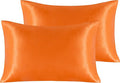 NTBAY 2 Pack Satin Queen Pillowcases for Hair and Skin, Luxurious and Silky Pillow Cases with Envelope Closure, 20x30 Inches, Orange