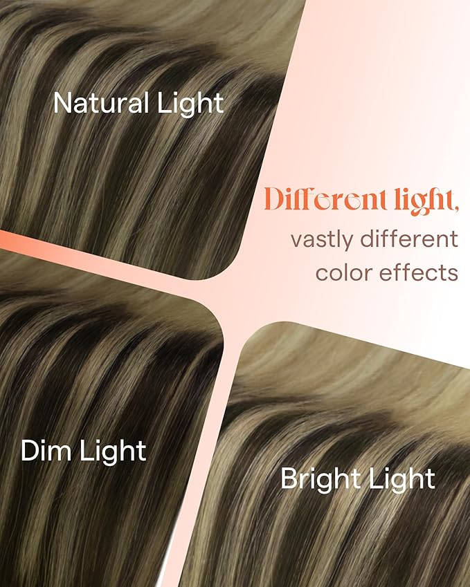 Sunny Tape in Hair Extensions Human Hair Dark Brown Balayage Blonde Hair Extensions Real Human Hair Tape ins 16 Inch Tape in Extensions 20Pcs 50g