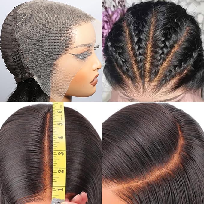 VIPbeauty 13x6 Body Wave Lace Front Wigs Human Hair Pre Plucked Bleached Knots with Baby Hair 180 Density Glueless Wigs for Women HD Transparent Full Lace Frontal Wigs with Natural Hairline 20 Inch