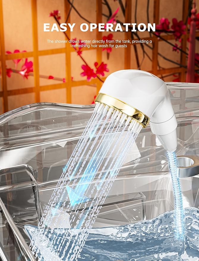 Japanese Head spa Equipment, Dual-Control Water Circulation & Heating & Heating, Japanese Scalp Therapy, 60L Tank & Phototherapy for Comprehensive Care.