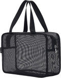 Moyad Mesh Shower Caddy Portable Toiletry Tote Gym Bag for College Dorm Bathroom (Black Large)