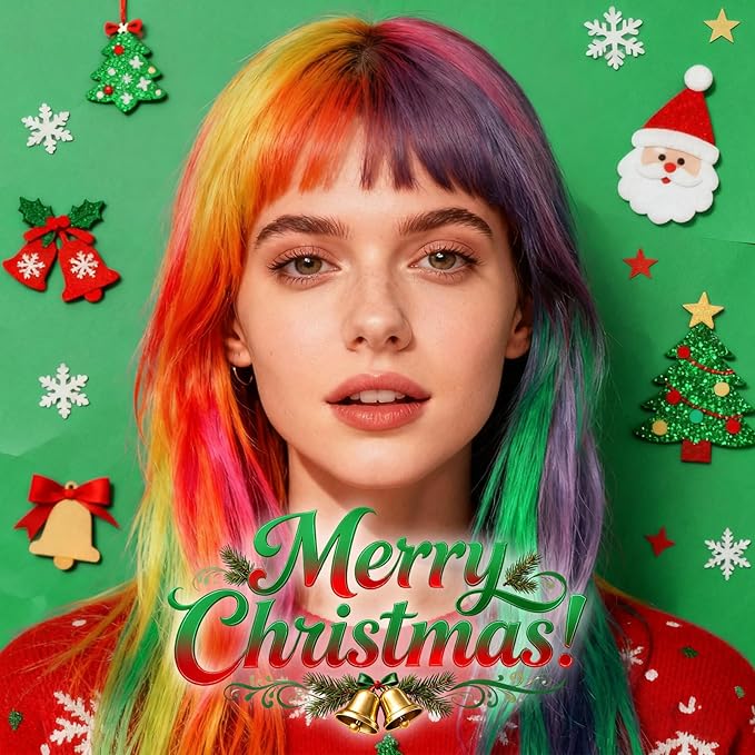 Christmas Red Hair Spray, Hair Spray Temporary for Women Kids Men, Washable Temporary Hair Dye Spray, Spray Hair Color Wax Non-Sticky for Party, Halloween, Crazy Hair Day,Cosplay Party (Red, 4.06 oz)