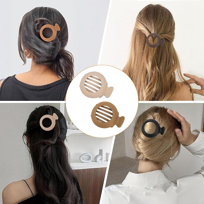 6Pcs Small Flat Hair Clips for Women Non Slip Flat Claw Clip No Crease Flat Hair Clips for Thin/Thick Hair Flat Hair Clamps for Women Girls Tiny Claw Clips for Hair