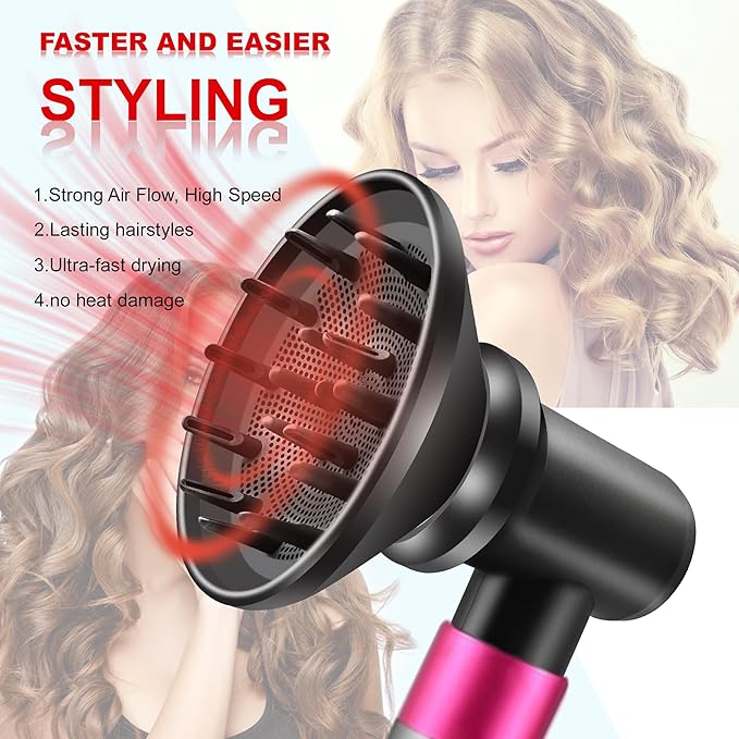 Diffuser and Adaptor for Dyson Airwrap Styler, Hair Dryer Diffuser Attachment Compatible with Airwrap Styler Converting to Hair Dryer