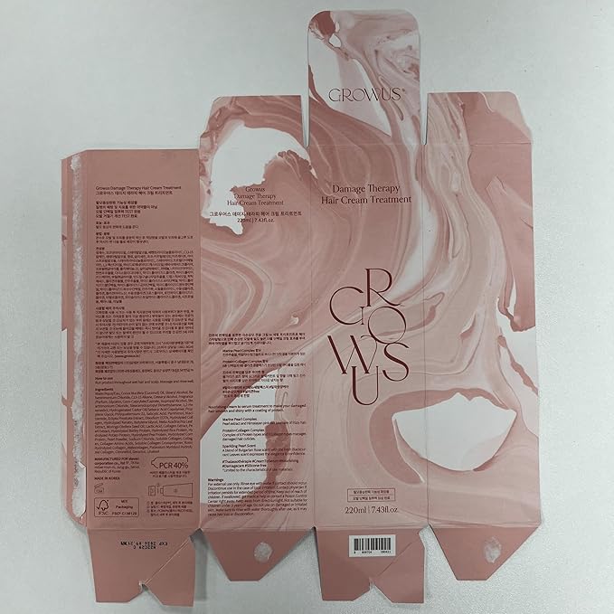GROWUS Damage Therapy Protein Hair Treatment 7.43 fl oz | Repair & Hydrate for Dry, Brittle Hair | Creamy Deep Conditioner with Bulgarian Rose Musk Scent | Paraben & Sulfate Free | K-Beauty