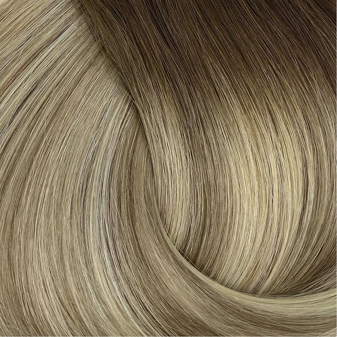 Full Shine Clip on Hair Extensions Human Hair 16 Inch Lace Clip in Extensions Real Human Hair Brown Ombre Ash Brown Mix Light Blonde Straight Remy Hair Extensions 3 Pcs 60 G