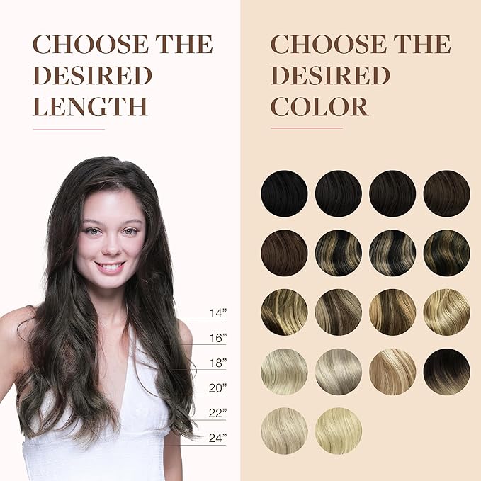 GOO GOO Clip in Hair Extensions Real Human Hair, Remy Human Hair Extensions Clip ins for Women, Natural Human Hair, 18inch 130g 7Pcs, 1C Mocha Brown