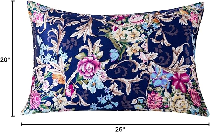 SLPBABY Silk Pillowcase for Hair and Skin with Hidden Zipper Print (Standard, Pattern4)