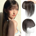 Clip in Bangs Real Human Hair 360° Cover French Bangs Brown Black Bangs Hair Clip 3D Fake Bangs with Fringe Hairpieces for Women Daily Wear