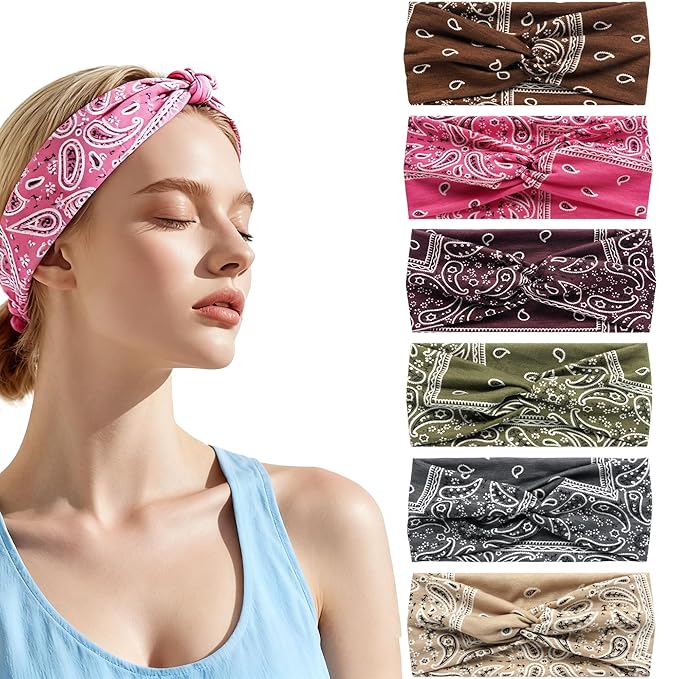 Soft skin-friendly anti-sweat anti-slip bandanna headband for women (G-6)