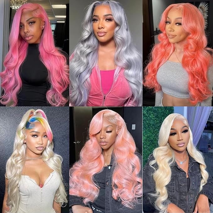 32 Inch 613 Blonde Lace Front Wig Synthetic Hair Pre-Styled Body Wave 13x4 HD Transparent Lace Glueless Wig with Wig Cap for Women