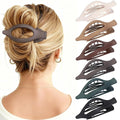 Flat Hair Clips for Women - 6 PCS French Flat Claw Clips Medium Hair Clips for Girls Large Hair Claw Clips for Thick or Thin Hair Strong Hold No Slip Hair Accessories for women (Basic)