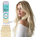 Irresistible Me Real Human Hair Extensions Clip Ins – 100% Human Hair Clip In Extensions for Length & Volume – Invisible Extension – Heat Resistant & Dyeable – Platinum Blonde, 20 Inches