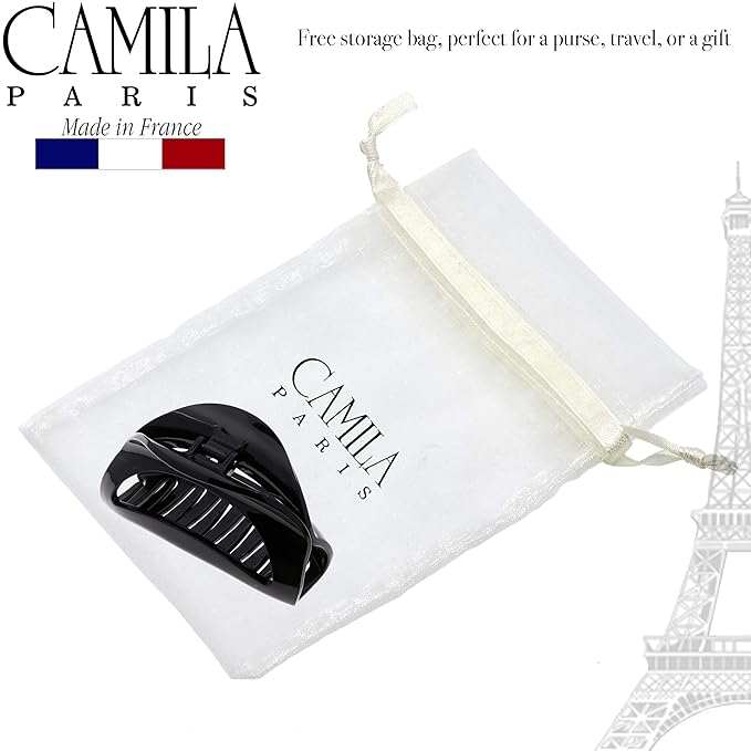 Camila Paris CP1563 French Hair Clip for Women Thick Hair for Long Curly Wavy Hair, Girls Hair Claw Clips Jaw, Durable Styling Big Claw Clip for Thick Hair, Strong Hold No Slip Grip, Made in France