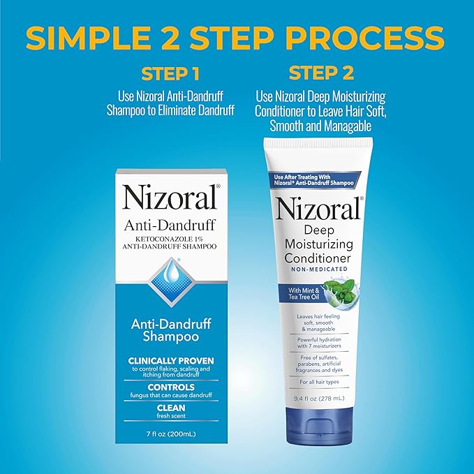 Nizoral Anti-Dandruff Shampoo, 7 Oz + Deep Moisturizing Conditioner, 9.4 Oz Bundle