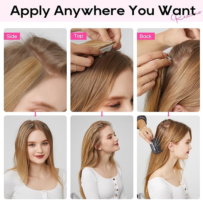 REECHO Clip in Hair Volumizer, 2PCS 6 inch Short Thick Clip in Hairpieces Adding Extra Volume Hair Extensions for Women (Platinum Blonde)