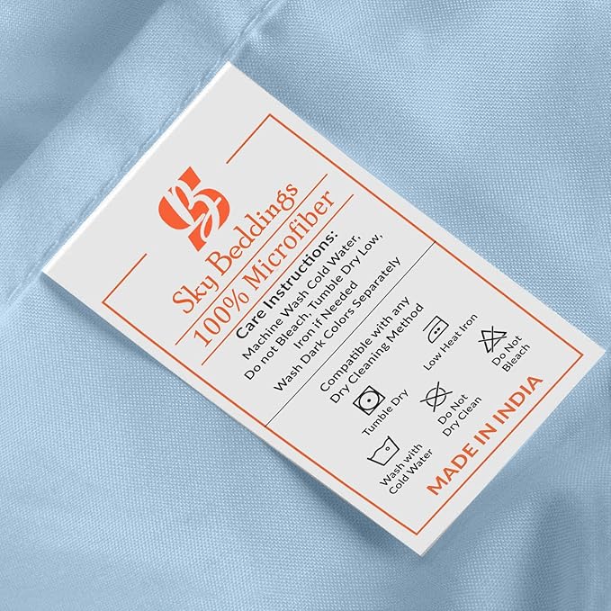 SKY BEDDINGS Queen Pillowcase Set of 2 - Soft Brushed Microfiber Pillow Cases with Envelope Clouser - Wrinkle-Free, Fade-Resistant Pillow Covers - 20 x 30 Inches, Light Blue