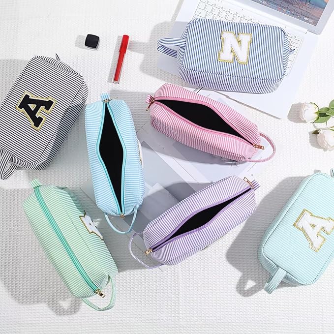 YOOLIFE Birthday Gifts - 21st 20th 30th 40th 50th 60th Birthday Gifts for Women, Happy Birthday Gifts, Personalized Birthday Gifts for Women, Monogram Initial Makeup Bag, Cosmetic Bag for Women S