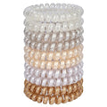 JessLab Spiral Hair Ties for Women, 10-Pack Traceless No-Damage Ponytail Holders, Coils Hair Bands for Girls, Assorted Colors