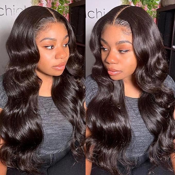 Real HD Lace Wig 13x6 Full Lace Frontal Wig 220% Density Body Wave HD Transparent Lace Front Wigs Virgin Human Hair Wigs Pre Plucked with Baby Hair 24 inch