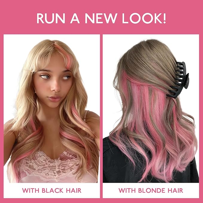 WENNALIFE Peach Pink Clip in Hair Extensions Real Human Hair 35g 6pcs 16 Inch Colored Hair Extensions for Kids Women Colorful Hair Pieces Pop-up Style Straight Extensiones De Cabello Humano Con Clip