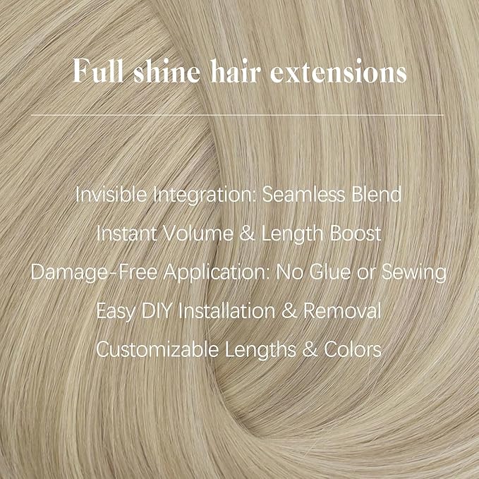 Full Shine Clip in Hair Extensions 16 inch 140g 8Pcs Seamless Clip in Hair Extensions Human Hair Ash Blonde Mix Platinum Blonde Remy Hair Clip ins