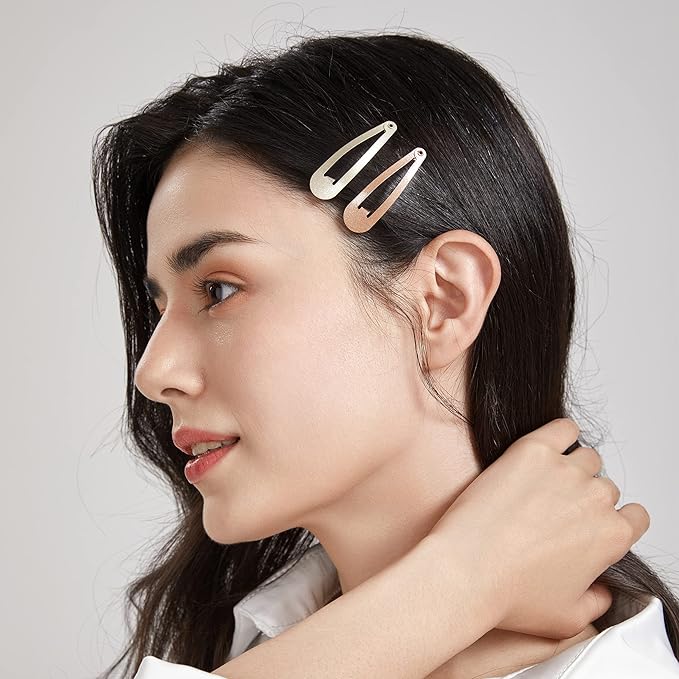 Dofash Snap Hair Clips Metal Grips 5CM/2IN Claw Clips for Thin Hair Basic Hair Accessories Hair Clips for Women (Black)