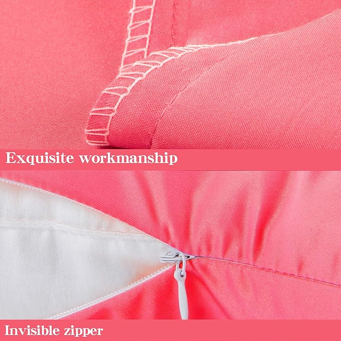 NTBAY Zippered Satin Pillow Cases for Hair and Skin, Luxury King Hidden Zipper Pillowcases Set of 2, 20x36 Inches, Coral Pink