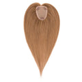 Hairro Human Hair Toppers Free Parted, 3.5x4.7" Base Hand-wovened 100% Real Hairpieces, with Invisible Clips-in for Women, for High Hairline/Adding Volume on Top, 14 Inch Blondish Brown