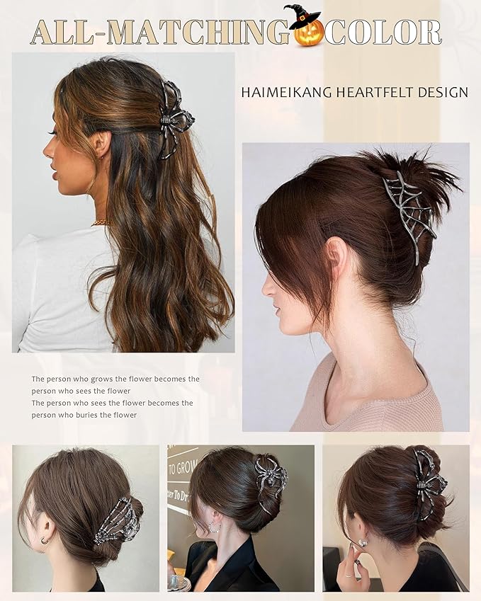 HAIMEIKANG 4 PCs Metal Hair Claw Clips - Irregular Large Non-Slip Styling Accessories for Women's Thick and Thin