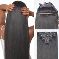 LUVME 0.59mm Zero Trace Invisible Clip in Hair Extensions, Yaki Straight 2 Pack 6 Pcs 100g 22 Inch, 100% Real Human Hair Clip Ins, Seamless Invisible Length for Office, Brunch & Nights Out