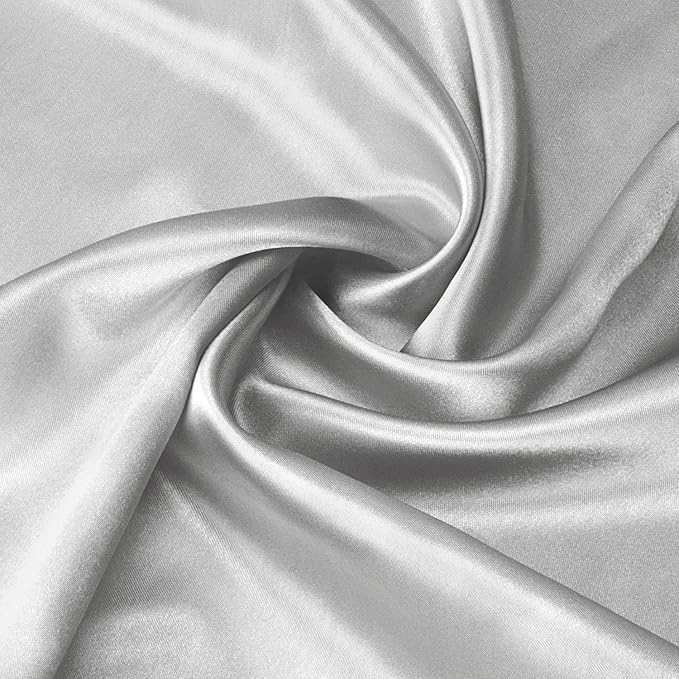 Lirex Satin Pillowcase 2-Pack, Queen Size Satin Pillowcase Soft Solid Color Microfiber, Wrinkle Free Fade Resistant Breathable, Light Gray