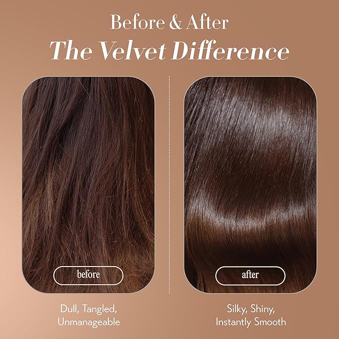 OYA - Velvet Instant Hair Conditioner for Women - Deep Hydrating Treatment for Dry, Damaged, Curly, Color Treated Hair - Moisturizing Keratin Repair for Healthy, Soft, Smooth Hair - 200ml/6.76oz