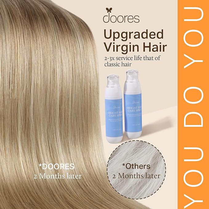 DOORES Clip in Hair Extensions Balayage Medium Copper to Sandy Blonde 120g 7pcs 16 Inch, Real Human Hair Extensions Clip in Straight Natural Remy Weft