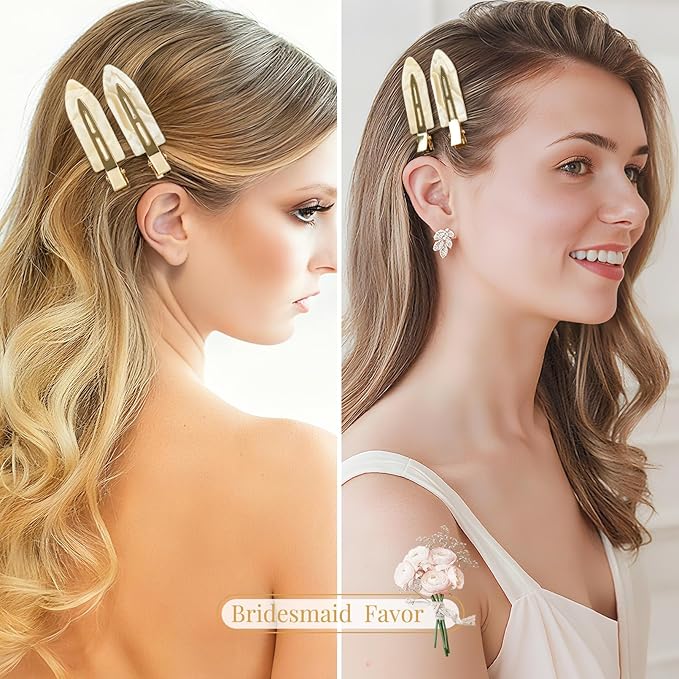 20PCS Bridesmaid Hair Clips No Bend Hair Clips Bridesmaid Hair Accessories Gifts Makeup Creaseless Glitter Hair Clip for Bride Women Girls(20Pcs/10Cards)