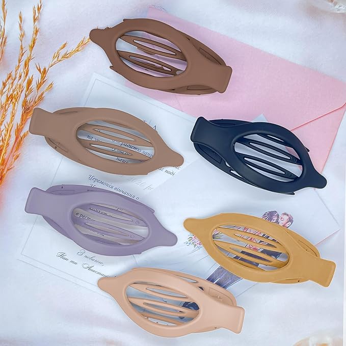 Big Hair Claw Clips 6-Pack 4.7" Non-Slip Hair for Women and Girls with Long, Thick Hair Jelly & Matte Clips (Duckbill-A 6pcs 4.7")